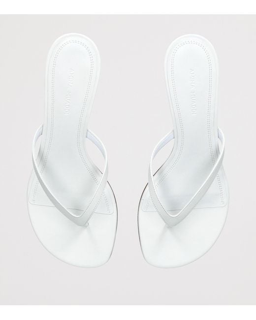 AMINA MUADDI White Leather Juliette Sandals 45