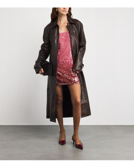 Jonathan Simkhai Red Sequinned Alayna Mini Dress