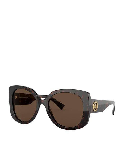 Versace Brown Medusa Rectangular Sunglasses