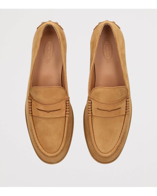 Tod's Brown Suede Gomma Leggero Loafers