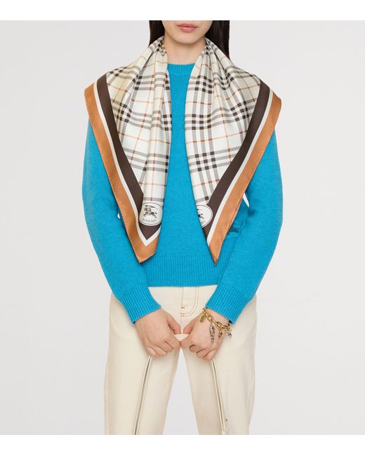 Burberry Metallic Silk Check Scarf