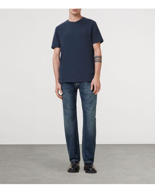 AllSaints Blue Organic Cotton Brace T-Shirt for men
