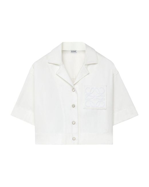 Loewe White Denim Cropped Pyjama Shirt