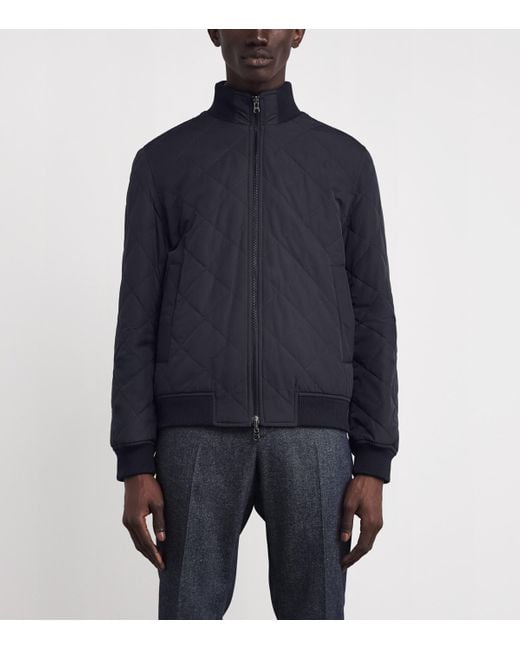 Pal Zileri Blue Reversible Bomber Jacket for men