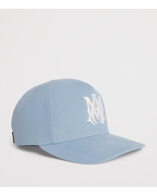 Amiri Blue Cotton Embroidered Logo Cap for men