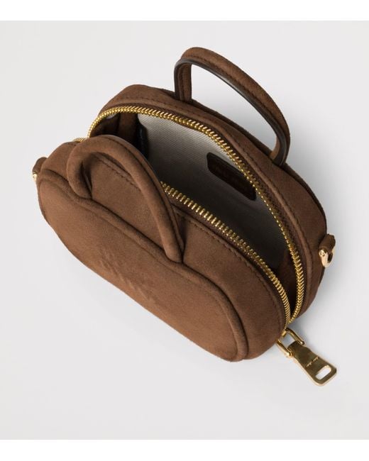 Miu Miu Brown Suede Beau Micro Bag