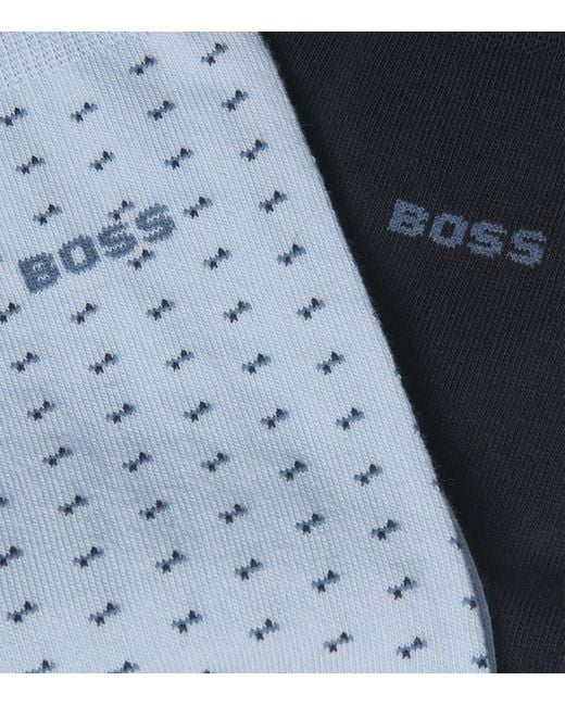 Boss Blue Cotton-Blend Socks