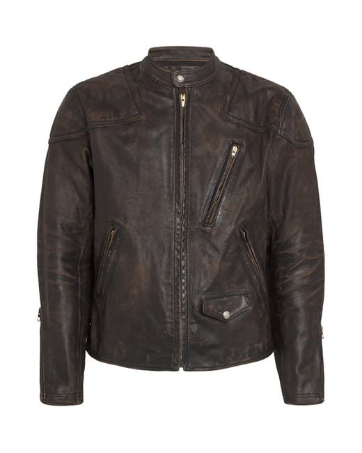 Polo Ralph Lauren Moto Slim-Fit Leather Jacket in Black for Men | Lyst