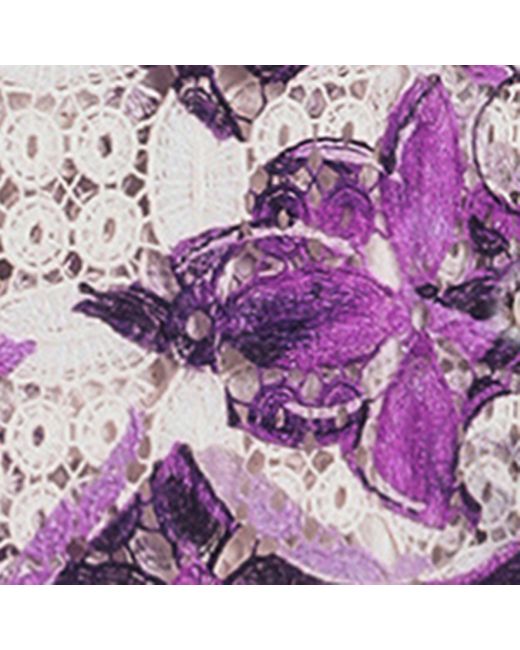 Dolce & Gabbana Purple Crochet Majolica Print Shirt