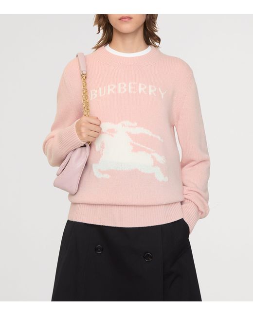 Burberry Pink Wool-Cashmere Ekd Sweater