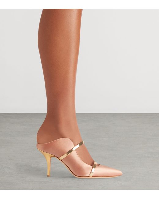 Malone Souliers Brown Satin Maureen Mules 70