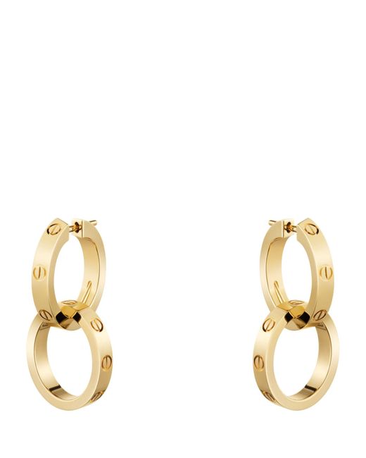 Cartier Metallic Yellow Gold Love Double Hoop Earrings