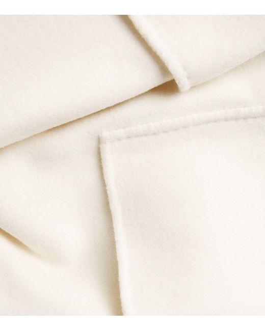 Wolk Morais White Cashmere Cunardier High Neck Coat
