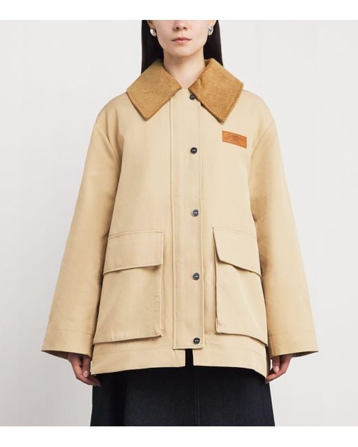 Ganni Natural Woven Twill Midi Jacket