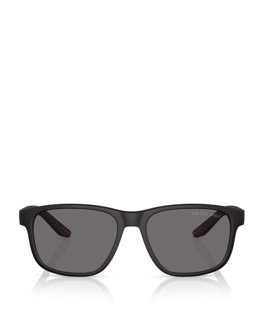 Prada Linea Rossa Gray Injected Pillow Sunglasses for men