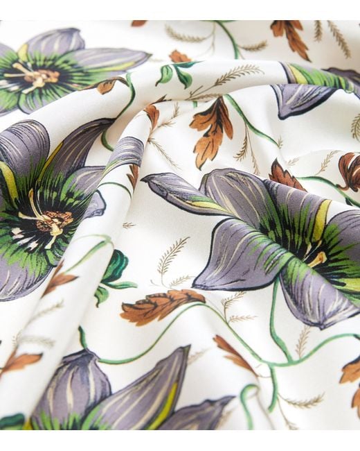 Weekend by Maxmara Metallic Silk Twill Floral Scarf