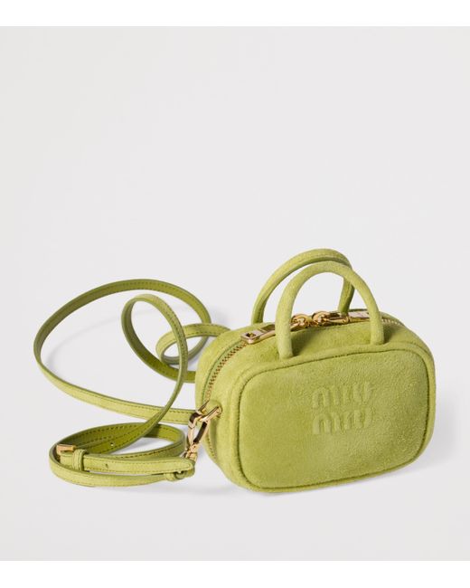 Miu Miu Green Suede Beau Micro Bag