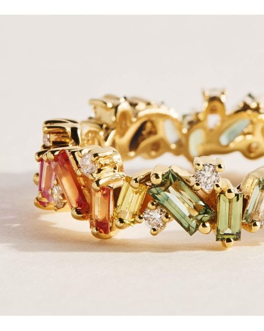 Suzanne Kalan Metallic Diamond And Sapphire Frenzy Eternity Ring
