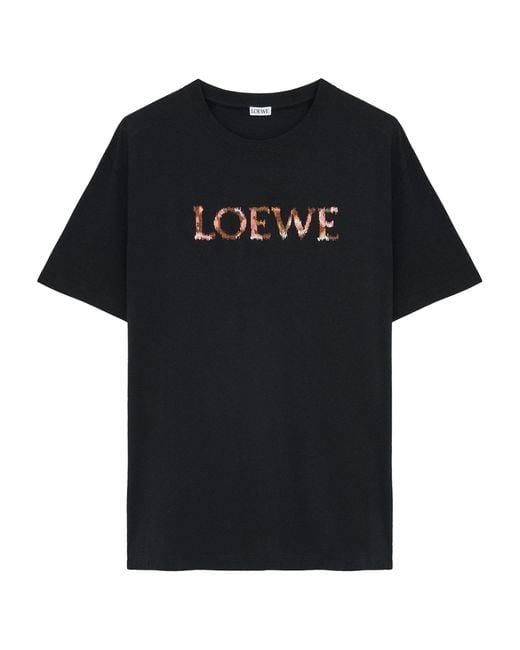 Loewe Black Relaxed Fit Cotton T-Shirt for men