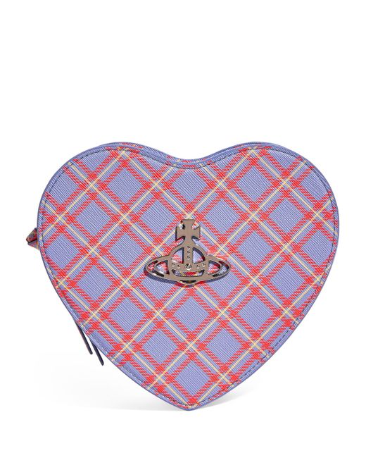 Vivienne Westwood Pink Tartan Louise Heart Cross-Body Bag