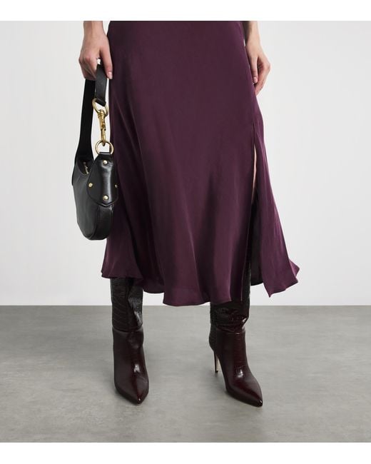 Claudie Pierlot Purple Teardrop-Detail Midi Dress