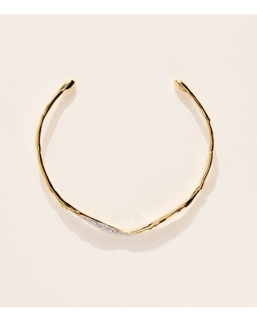 Alexis Natural Plated Solanales Skinny Collar Necklace