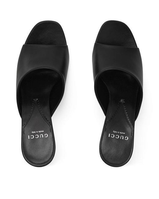 Gucci Black Gg Heeled Sandals