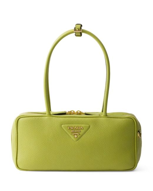 Prada Green Medium Leather Top-Handle Bag