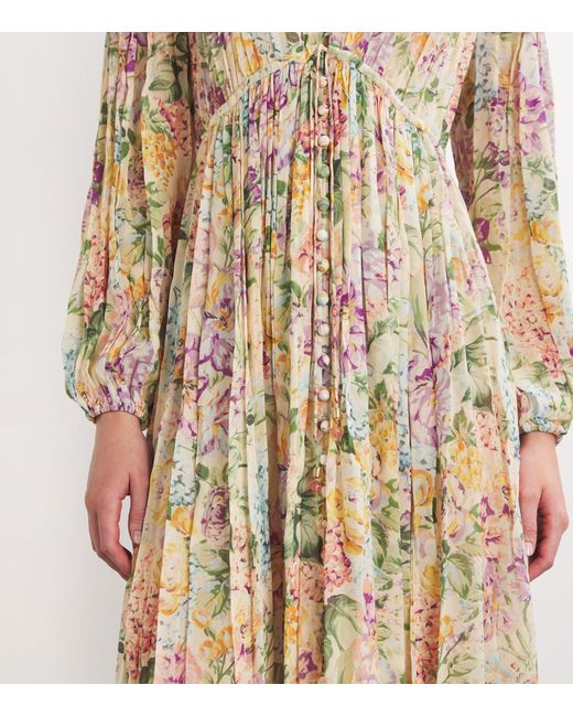 Zimmermann Natural Silk Floral Halliday Dress