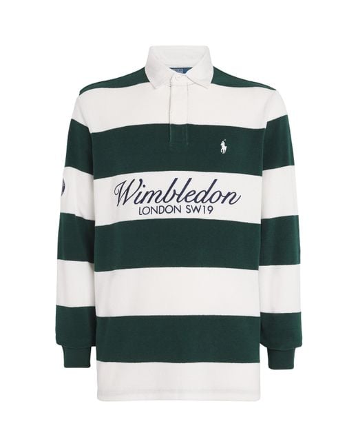 Ralph Lauren Green X Wimbledon Fleece Rugby Shirt for men
