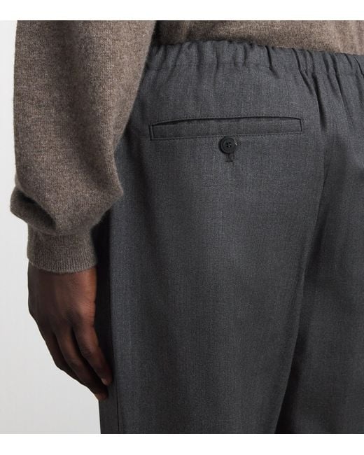 LE17SEPTEMBRE Gray Wool-Blend Drawstring Trousers for men