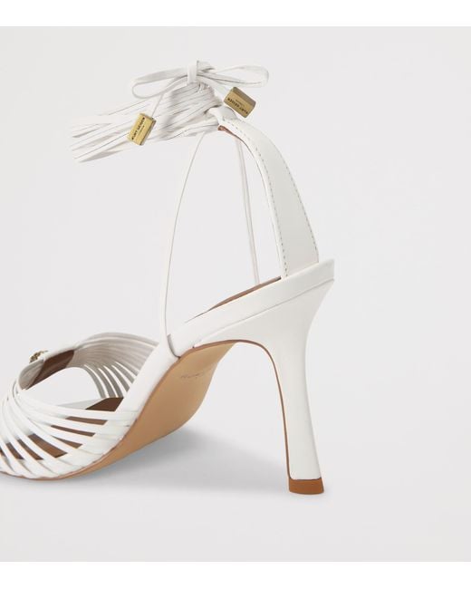 Kurt Geiger White Leather Embellished Heeled Sandals