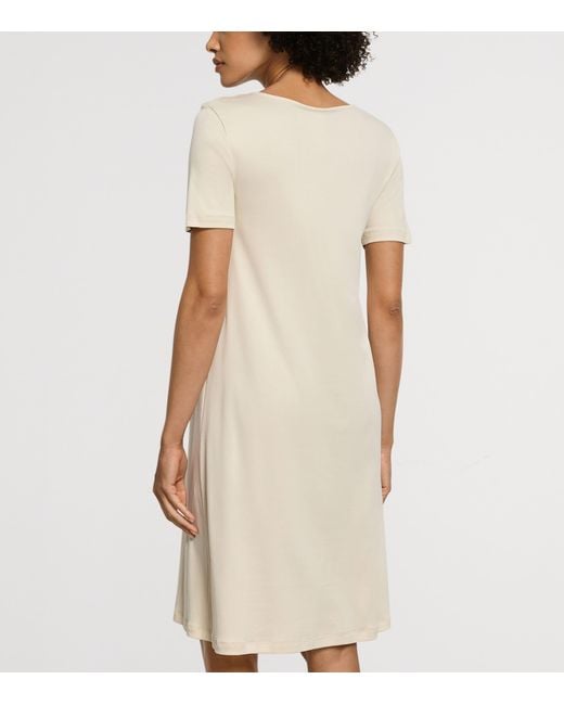 Hanro Natural Cotton Short-Sleeve Belen Nightdress