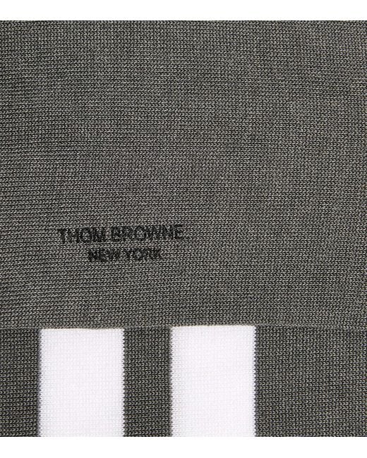 Thom Browne Gray Cotton-Blend 4-Bar Over-The-Calf Socks for men