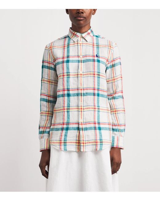 Polo Ralph Lauren White Linen Check Shirt