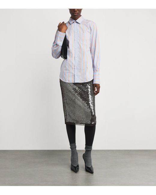 Camilla & Marc Gray Sequin Façade Midi Skirt