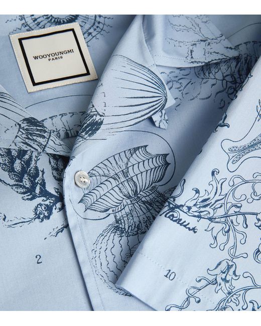 Wooyoungmi Blue Anatomical Print Short-sleeve Shirt for men