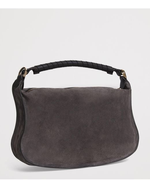 Chloé Black Small Suede Marcie Shoulder Bag