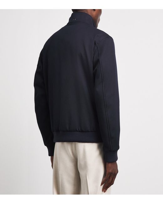 Herno Blue Wool Harrington Jacket for men
