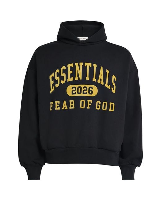 Fear Of God Black Varsity Logo Hoodie for men