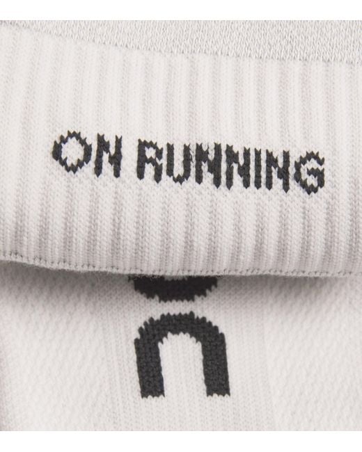 On Shoes White Organic Cott-Blend Core Run Low Socks for men