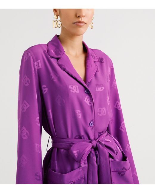 Dolce & Gabbana Purple Silk Dg Millennials Shirt