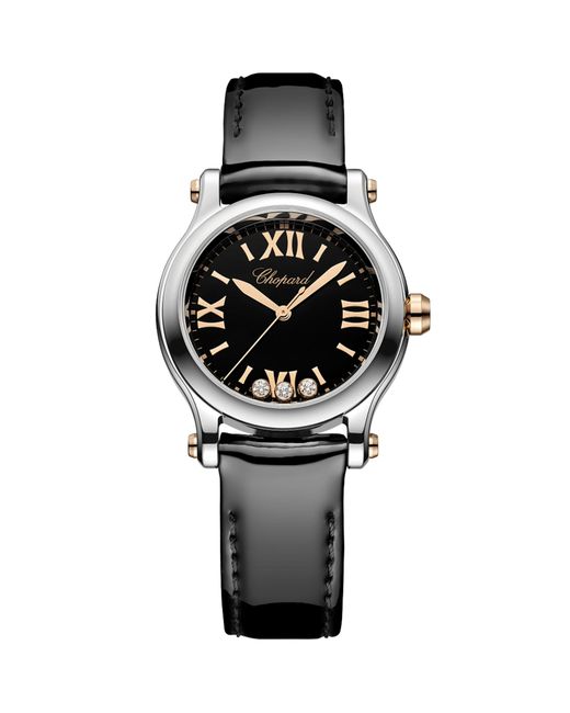 Chopard Black Stainless Steel, And Diamond Happy Sport Watch