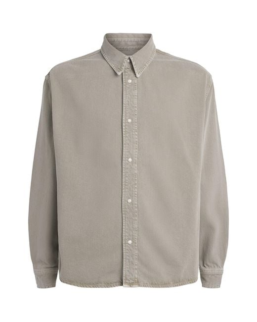 FRAME Gray Cotton-Blend Overshirt for men