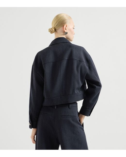Brunello Cucinelli Blue Virgin Wool Jacket