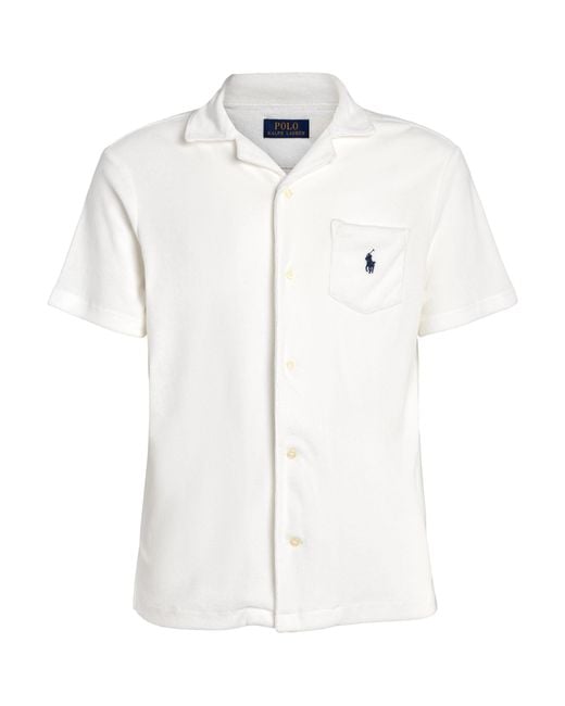 Polo Ralph Lauren White Cotton Terry Short-Sleeve Shirt for men