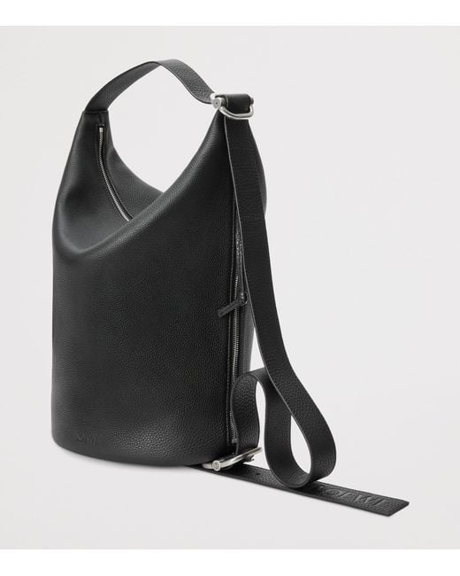 Loewe Black Medium Leather Loop Bucket Bag for men