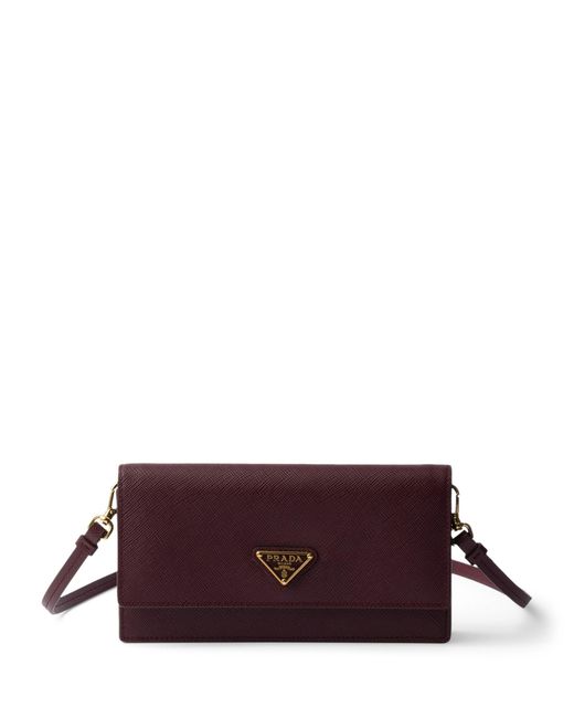 Prada Purple Mini Saffiano Leather Clutch Bag