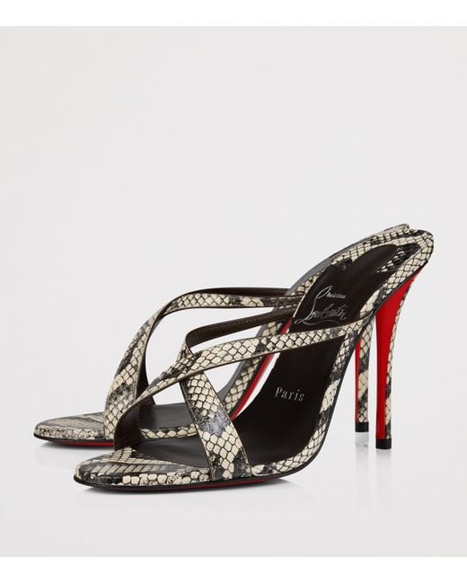 Christian Louboutin Brown Mulazee Cross Elaphe Leather Mules 100