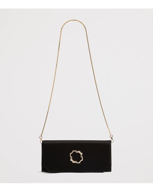 Malone Souliers Black Satin Vivien Evening Clutch Bag